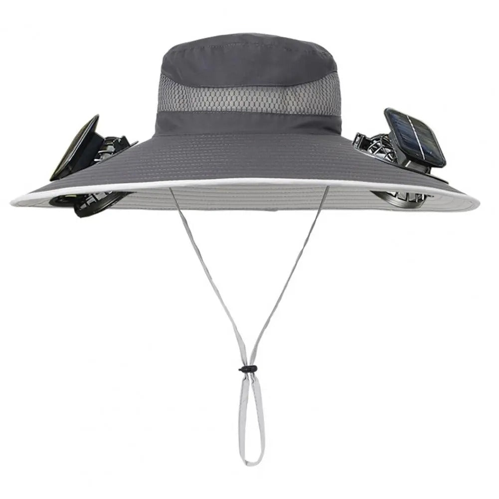 BreezeShade –  Solar-Powered Fan Hat for Outdoors